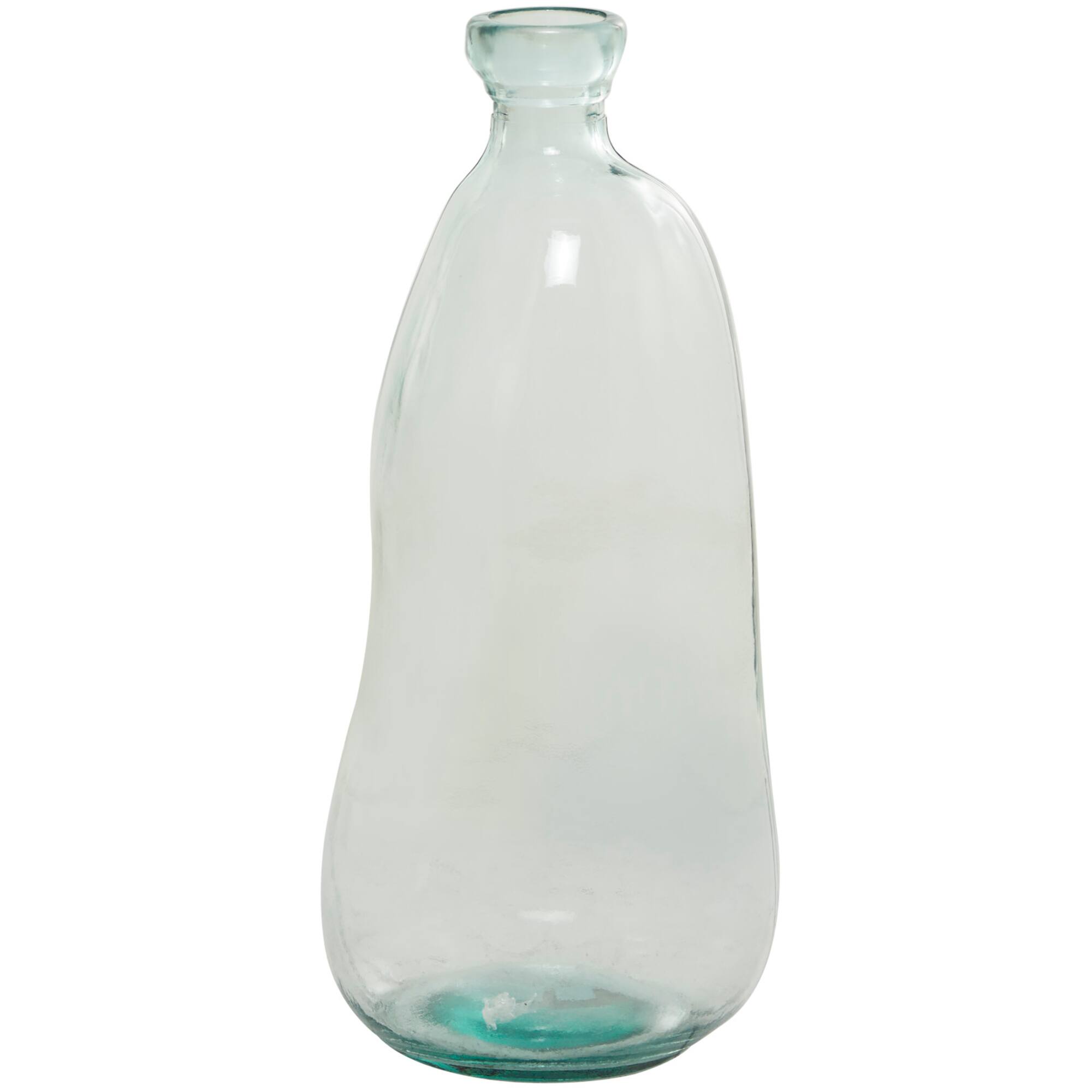 Clear Recycled Glass Handmade Spanish Vase 9" x 9" x 20"